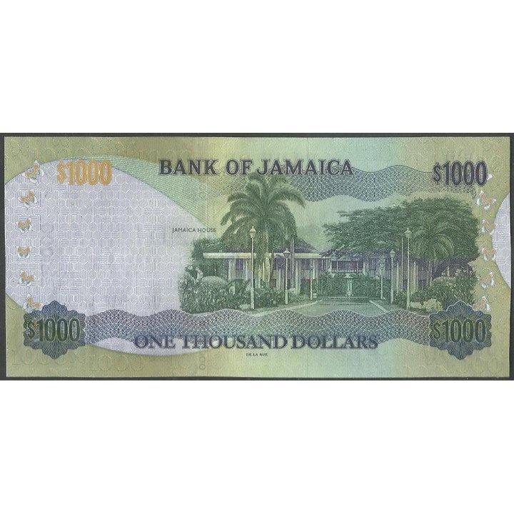 Jamaica 1.000 Dollars 1 Jun 2021 P86 reverso