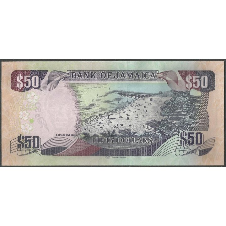 Jamaica 50 Dollars 1 Jun 2019 P94 reverso