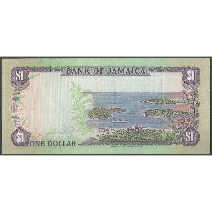 Jamaica 1 Dollars 1 Ene 1990 P68Ad reverso