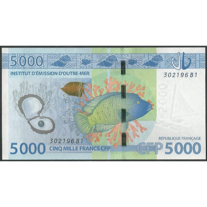 Territorios Franceses del Pacifico 5.000 Francs ND2014 P7 reverso