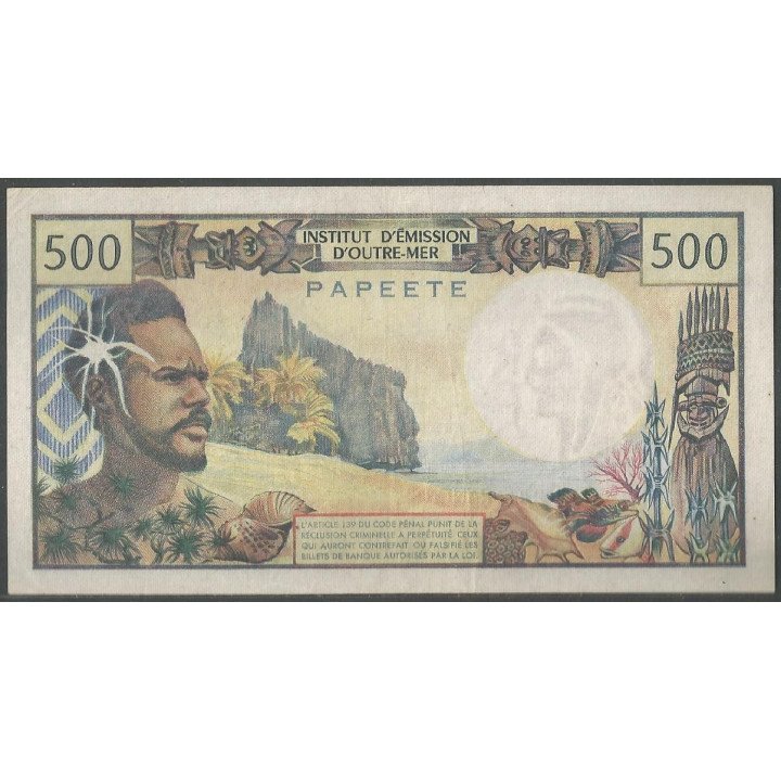 Tahiti 500 Francs ND1977 P25b1 reverso