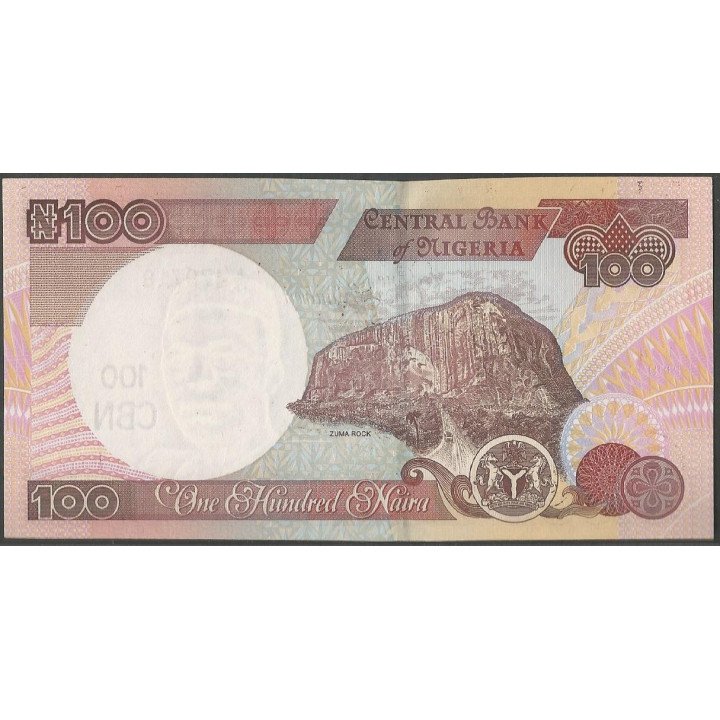 Nigeria 100 Naira 1999 Firma 13 P28a reverso