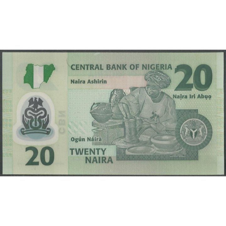 Nigeria 20 Naira 2009 P34e reverso