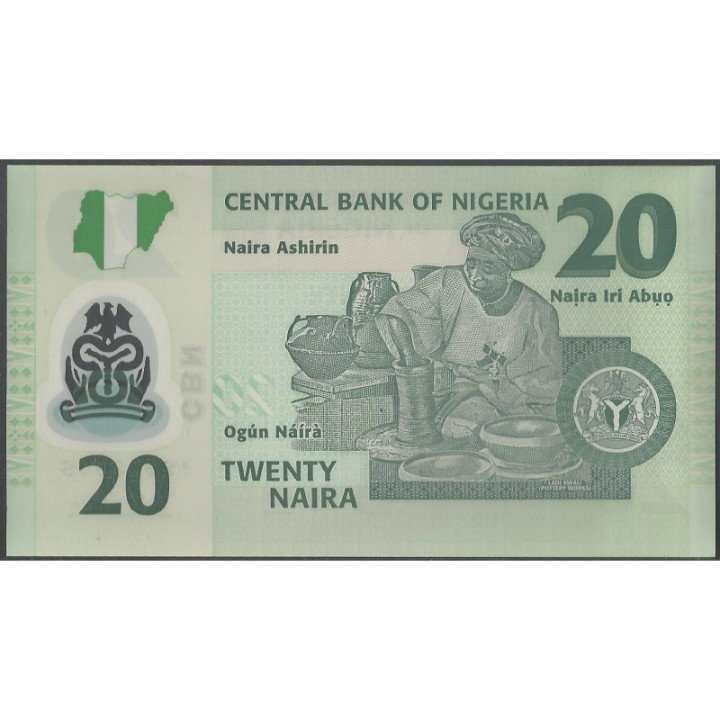 Nigeria 20 Naira 2011 P34g reverso
