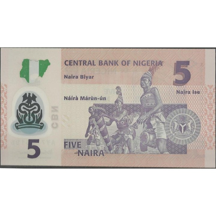 Nigeria 5 Naira 2013 P38d reverso