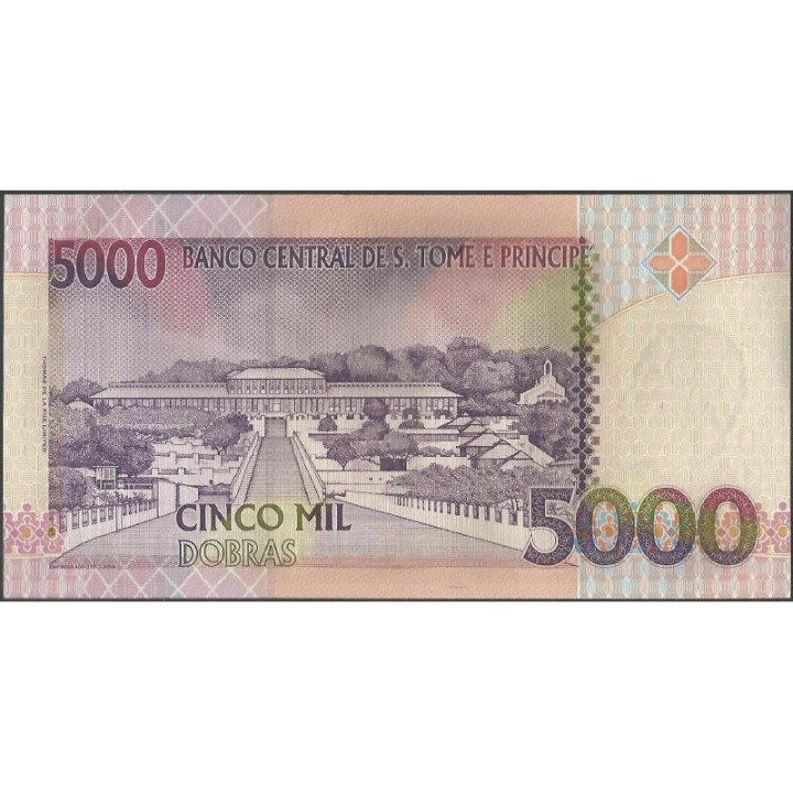 St. Tome e Prince 5.000 Dobras 26 Ago 2004 P65b reverso