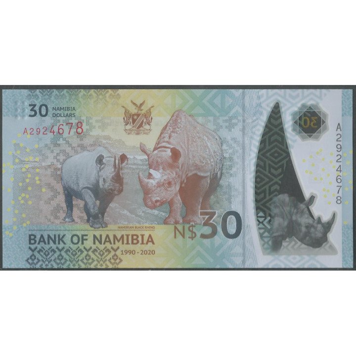 Namibia 30 Dollars 2020 P18 reverso