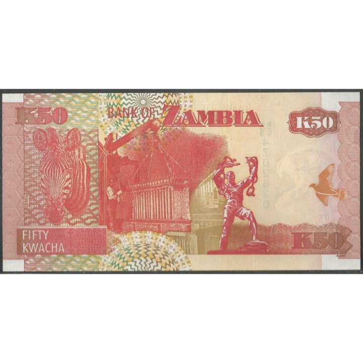 Zambia 50 Kwacha 2003 P37d reverso