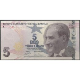 Turkya 5 Liras ND2009 P222c