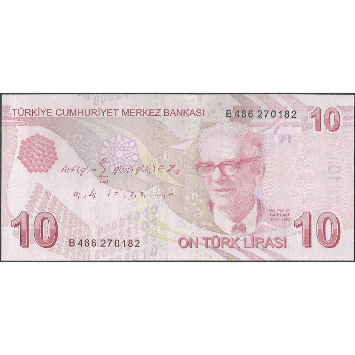 Turkya 10 Liras ND2009 P223b reverso