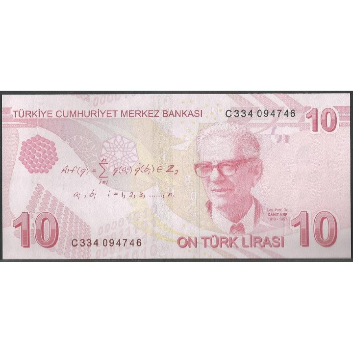 Turkya 10 Liras ND2009 P223c reverso