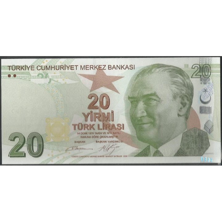 Turkya 20 Liras ND2009 P224c