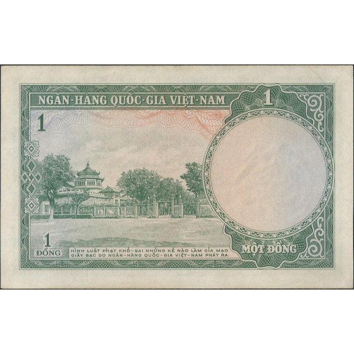 Vietnam Sur 1 Dong ND1956 P1a reverso
