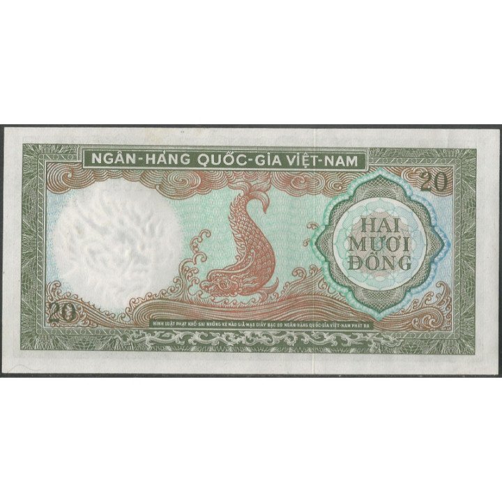 Vietnam Sur 20 Dong ND1964 P16a reverso