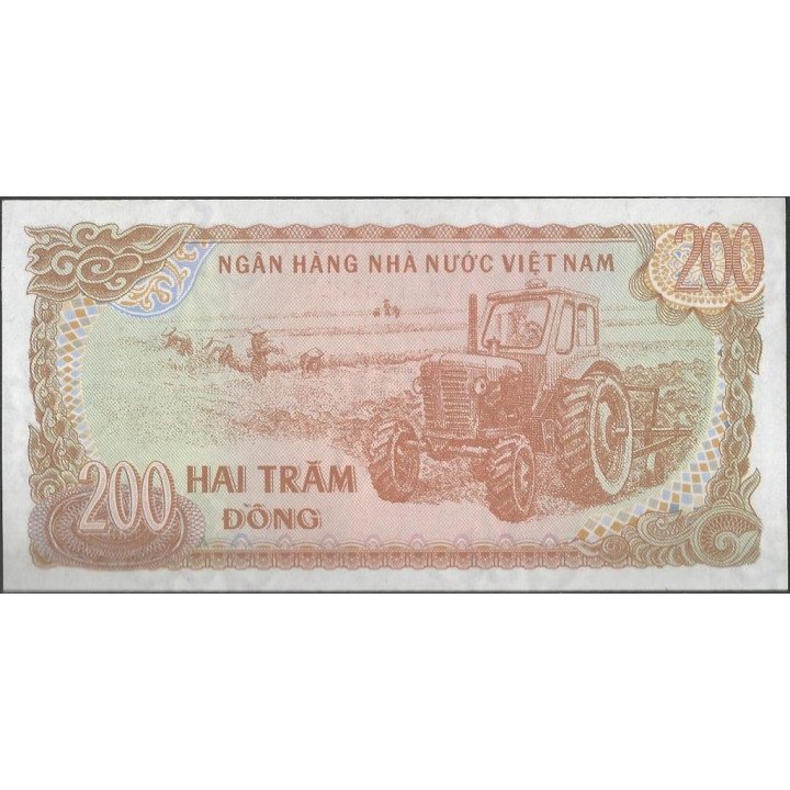 Vietnam 200 Dong 1987 P100a reverso