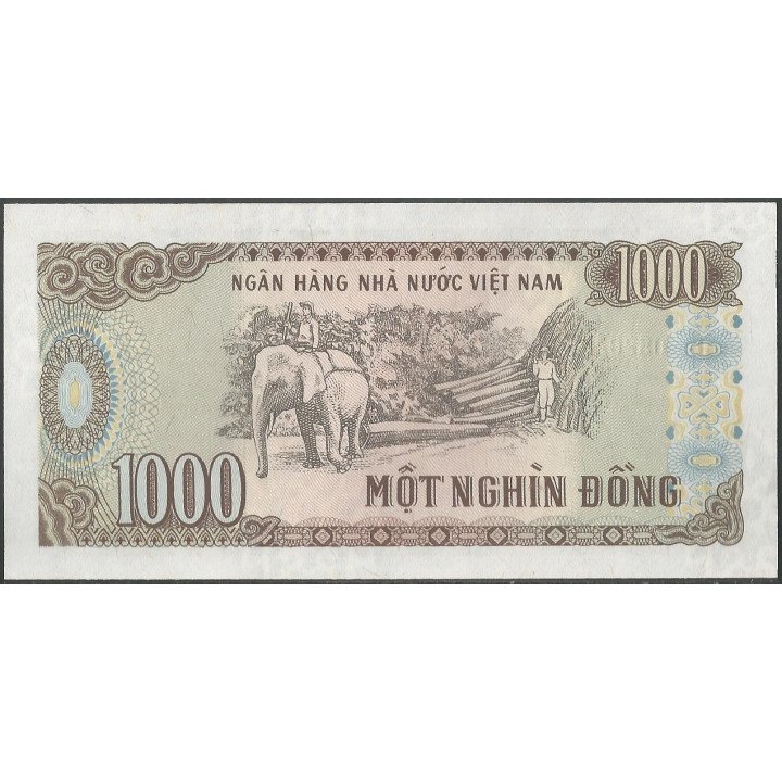 Vietnam 1.000 Dong 1988 P106a reverso