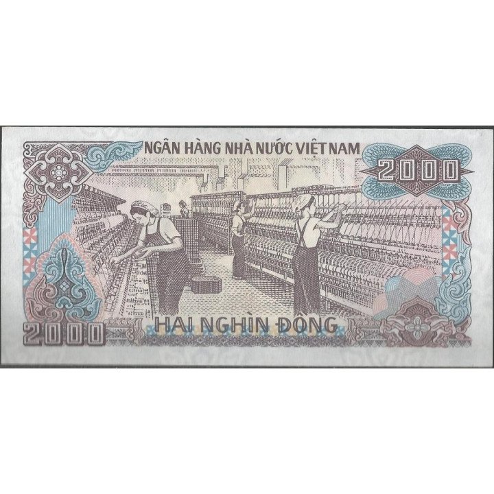Vietnam 2.000 Dong 1988 P107a reverso