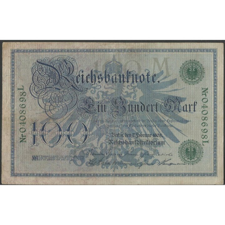Alemania 100 Mark 7 Feb 1908 P34