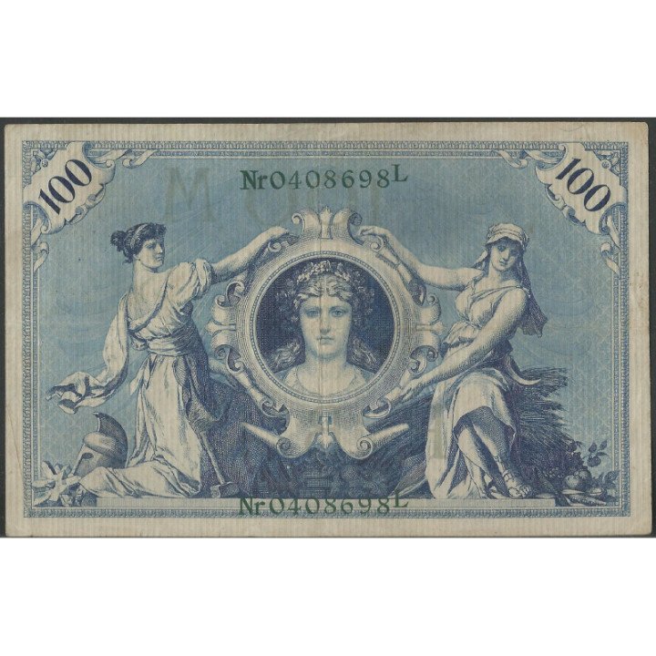 Alemania 100 Mark 7 Feb 1908 P34 reverso
