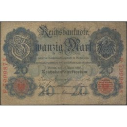 Alemania 20 Mark 21 Abr 1910 P40b