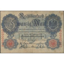 Alemania 20 Mark 19 Feb 1914 P46b