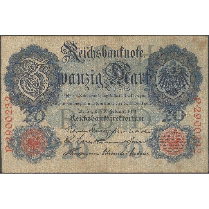 Alemania 20 Mark 19 Feb 1914 P46b