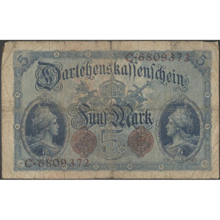 Alemania 5 Mark 5 Ago 1914 7 dig. P47b