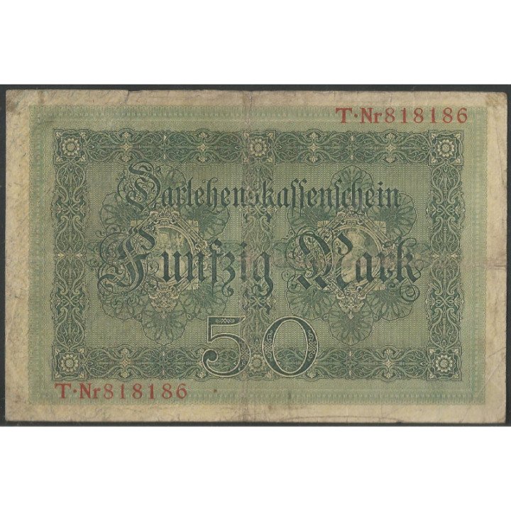 Alemania 50 Mark 5 Ago 1914 P49a reverso