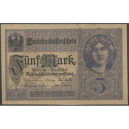 Alemania 5 Mark 1Ago 1917 P56b