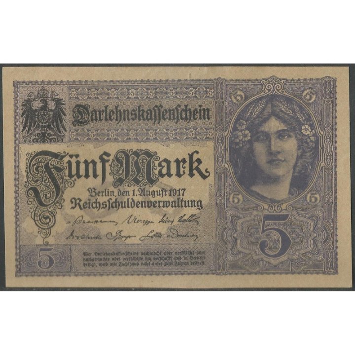 Alemania 5 Mark 1Ago 1917 P56b