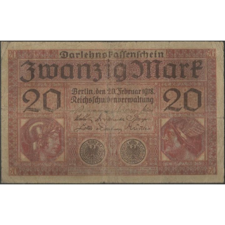 Alemania 20 Mark 20 Feb 1918 P57