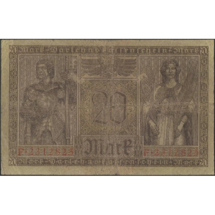 Alemania 20 Mark 20 Feb 1918 P57 reverso
