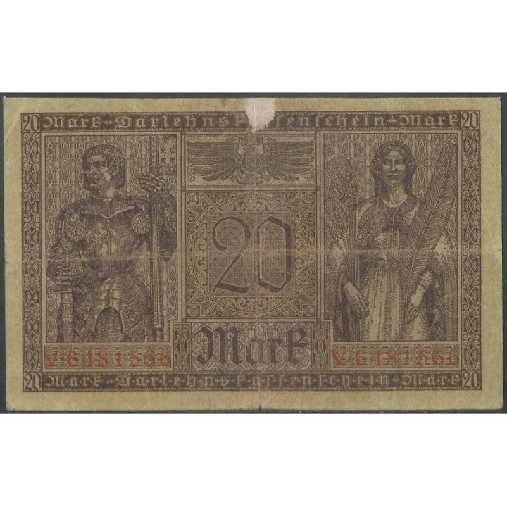 Alemania 20 Mark 20 Feb 1918 P57 reverso