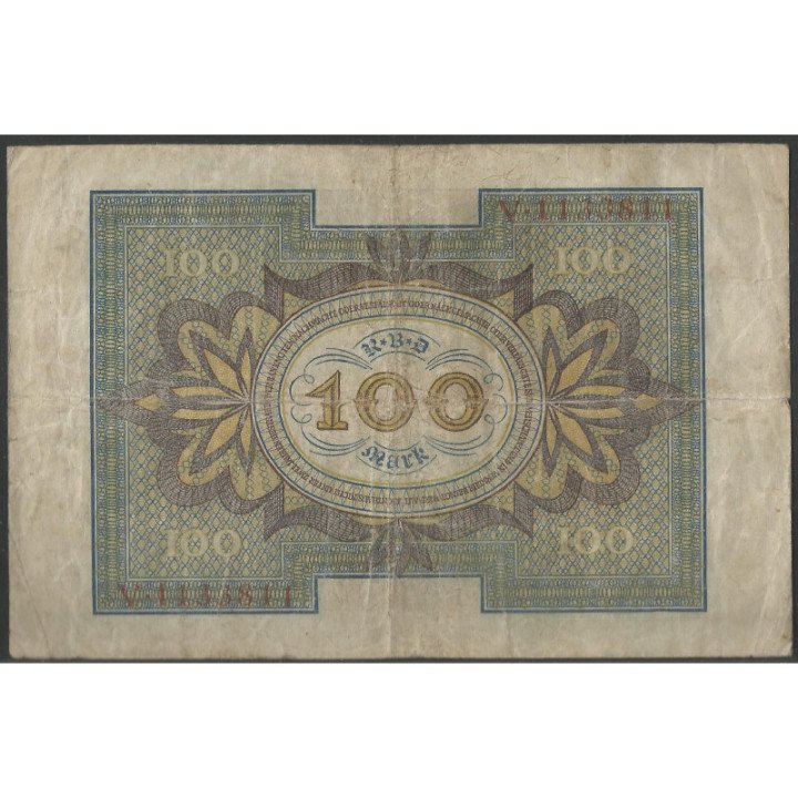 Alemania 100 Mark 1 Nov 1920 P69a reverso