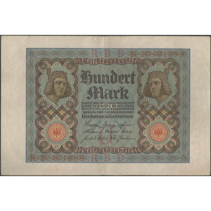 Alemania 100 Mark 1 Nov 1920 P69b