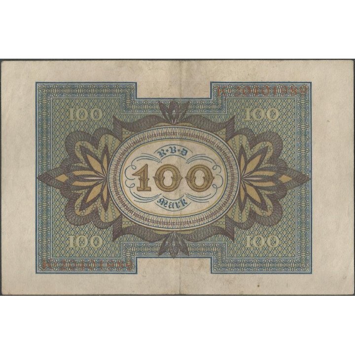 Alemania 100 Mark 1 Nov 1920 P69b reverso