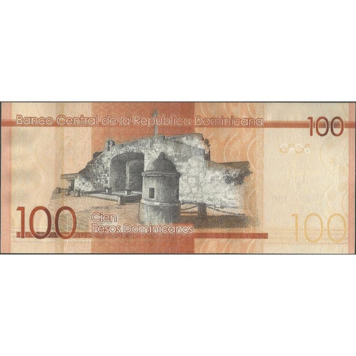 Rep. Dominicana 100 Pesos 2015 P190b reverso