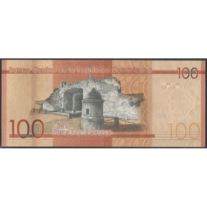 Rep. Dominicana 100 Pesos 2016 P190c reverso