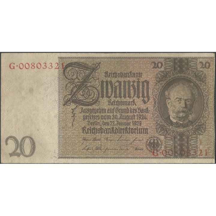 Alemania 20 Reichsmark 22 Ene 1929 P181b