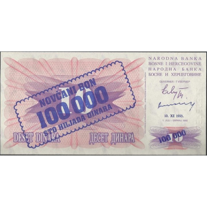 Bosnia & Herzegovina 100.000 Dinara 10 Nov 1993 P34b