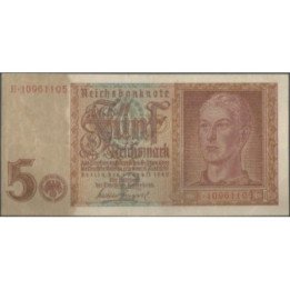 Alemania 3° Reich 5 Reichsmark 1 Ago 1942 P186a