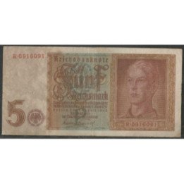 Alemania 3° Reich 5 Reichsmark 1 Ago 1942 P186b