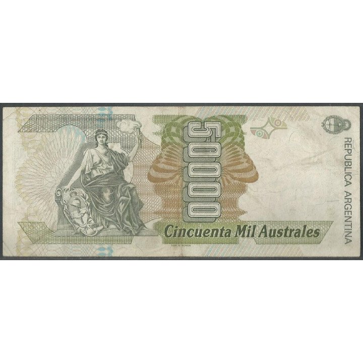 Argentina 50.000 Australes ND1989-91 Serie A P335 reverso