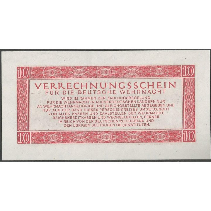 Alemania 3° Reich 10 Reichsmark 15 Sep 1944 PM40 reverso