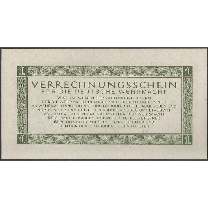 Alemania 3° Reich 1 Reichsmark 15 Sep 1944 PM38 reverso