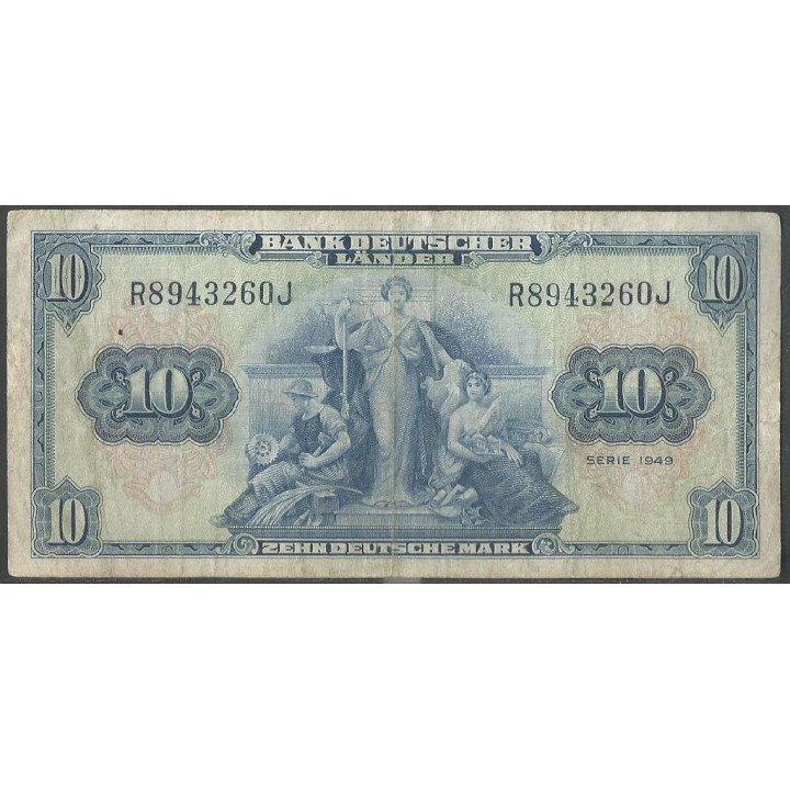 Alemania Federal 10 Mark 22 Ago 1949 P16a