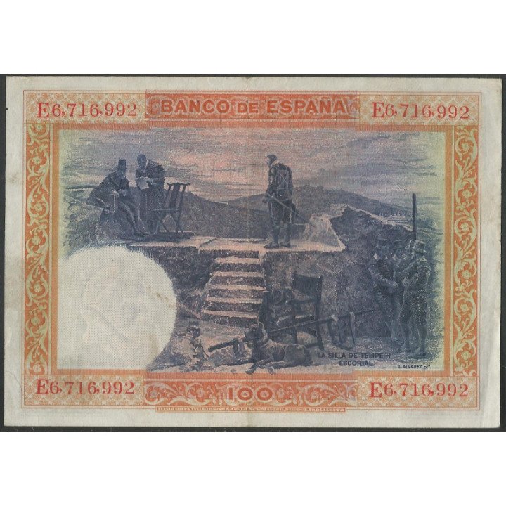 España 100 Pesetas 1 Jul 1925 P69c reverso