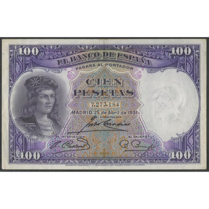 España 100 Pesetas 25 Abr 1931 P83