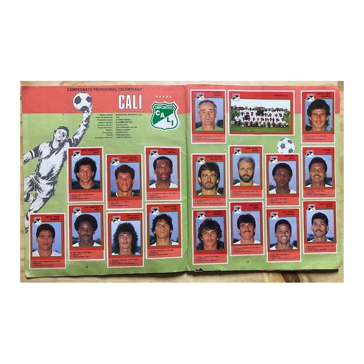 Futbol - Futbol Colombia FPC 89 Panini reverso