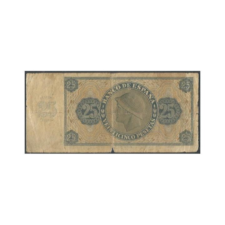 España 25 Pesetas 21 Nov 1936 P99a reverso